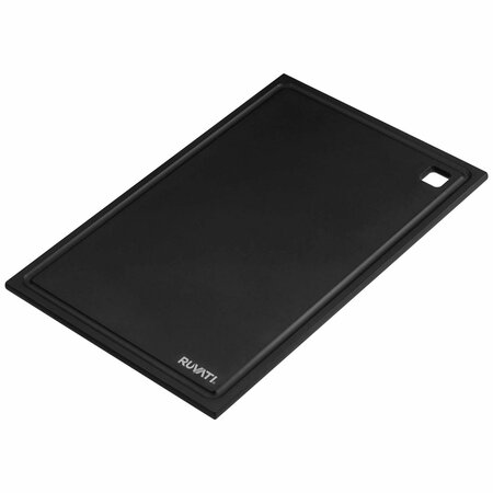 RUVATI 17 x 11 inch LedgeFit Matte Black Composite Replacement Cutting Board for Workstation Sinks RVA1217BWC